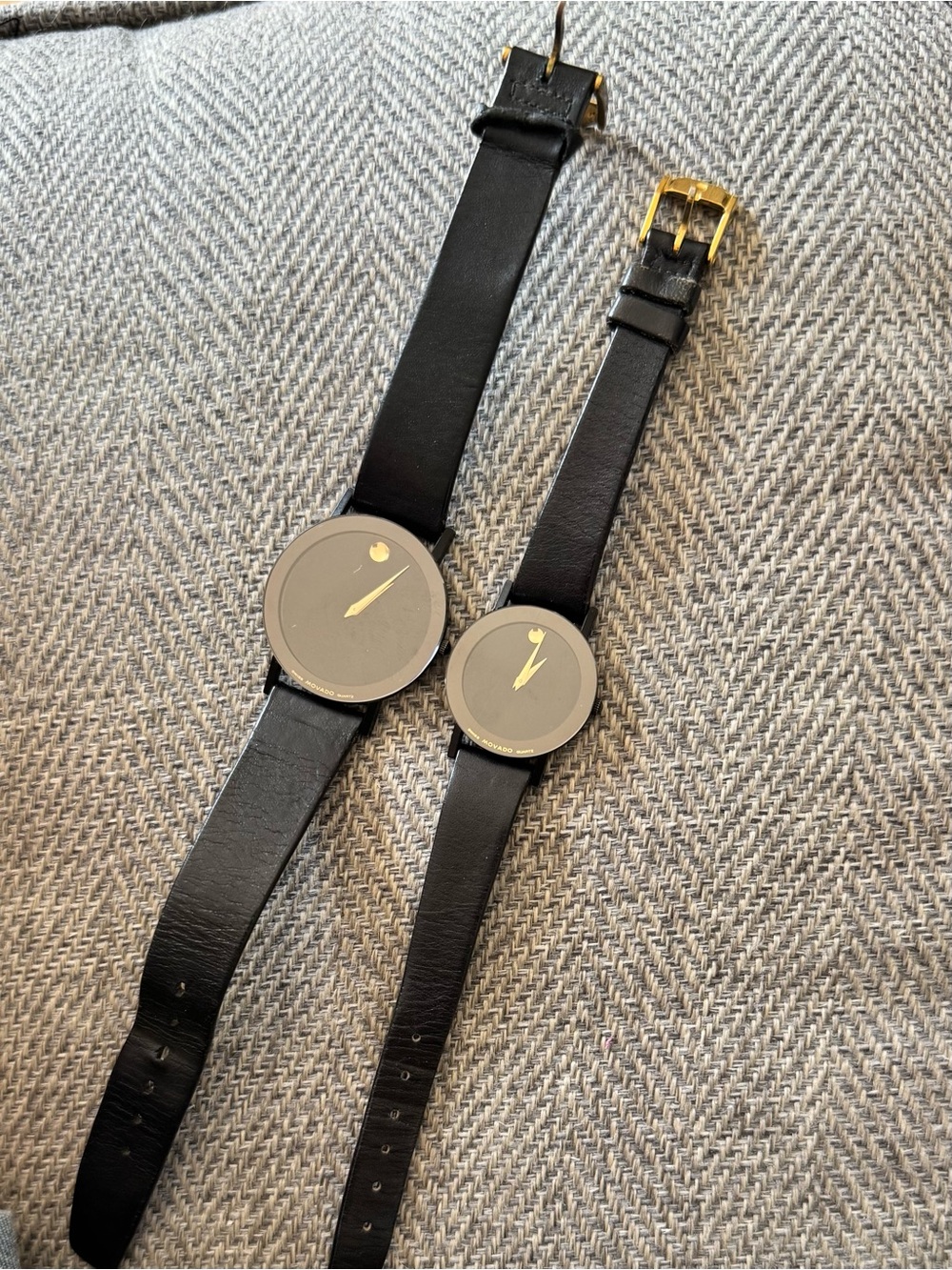 His&Hers Movado Classic Black Museum Watches w/ Gold Accents
$300pair or $150ea. - Picture 3 of 11